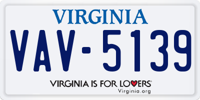 VA license plate VAV5139