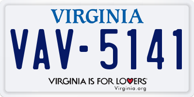 VA license plate VAV5141