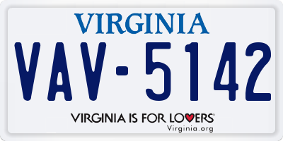 VA license plate VAV5142