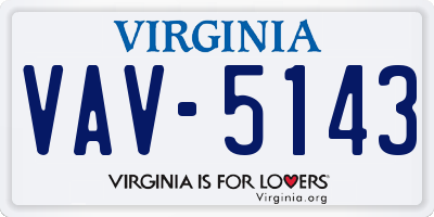 VA license plate VAV5143
