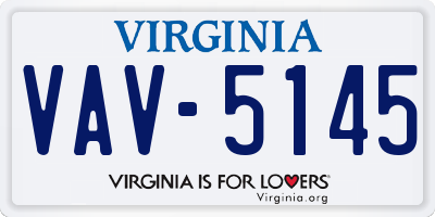 VA license plate VAV5145