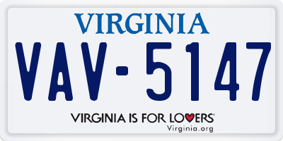 VA license plate VAV5147