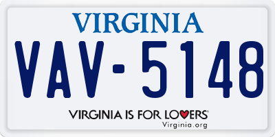 VA license plate VAV5148