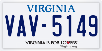 VA license plate VAV5149