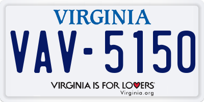 VA license plate VAV5150