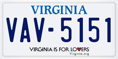 VA license plate VAV5151