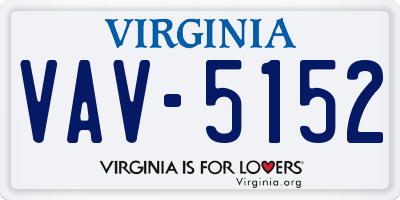 VA license plate VAV5152