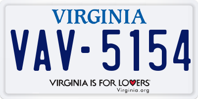 VA license plate VAV5154