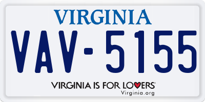 VA license plate VAV5155