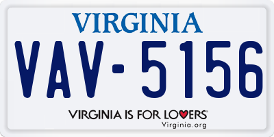 VA license plate VAV5156