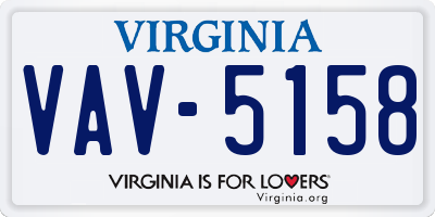 VA license plate VAV5158