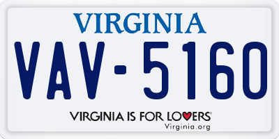 VA license plate VAV5160