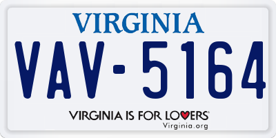 VA license plate VAV5164