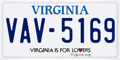 VA license plate VAV5169