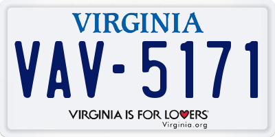 VA license plate VAV5171