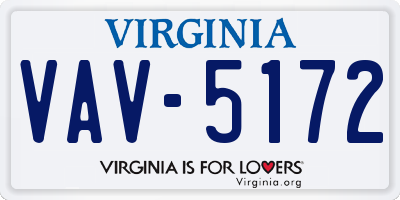 VA license plate VAV5172