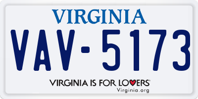 VA license plate VAV5173