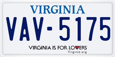 VA license plate VAV5175