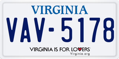 VA license plate VAV5178