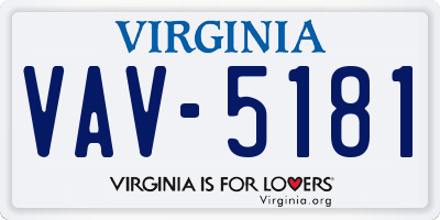 VA license plate VAV5181