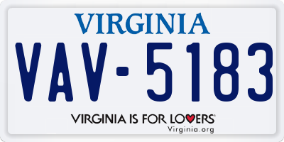 VA license plate VAV5183
