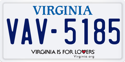 VA license plate VAV5185