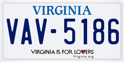 VA license plate VAV5186