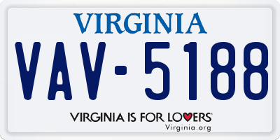 VA license plate VAV5188