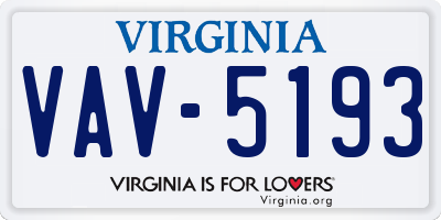 VA license plate VAV5193