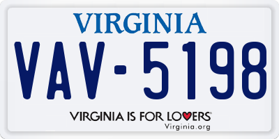 VA license plate VAV5198