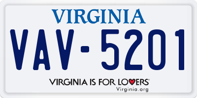 VA license plate VAV5201