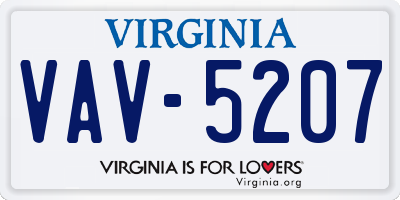 VA license plate VAV5207