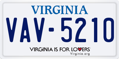 VA license plate VAV5210