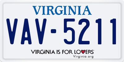 VA license plate VAV5211