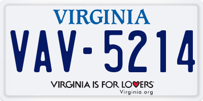 VA license plate VAV5214