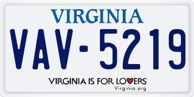 VA license plate VAV5219