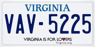 VA license plate VAV5225