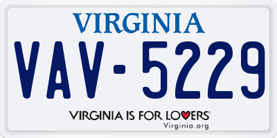 VA license plate VAV5229