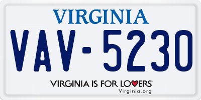 VA license plate VAV5230