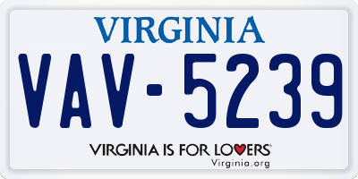 VA license plate VAV5239