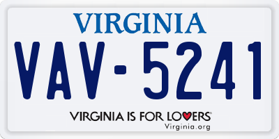 VA license plate VAV5241