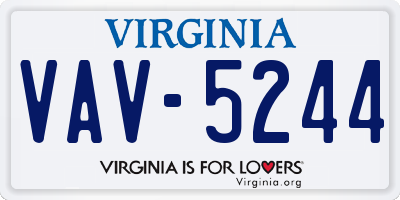 VA license plate VAV5244