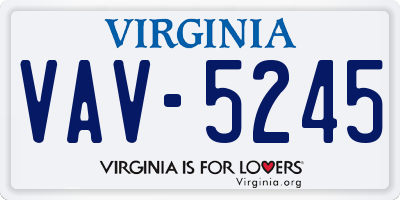 VA license plate VAV5245