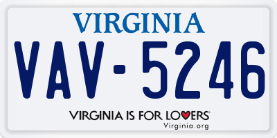 VA license plate VAV5246
