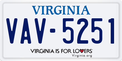 VA license plate VAV5251