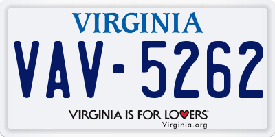 VA license plate VAV5262