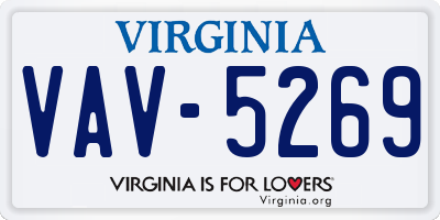 VA license plate VAV5269