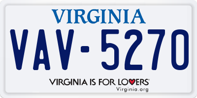 VA license plate VAV5270