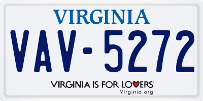 VA license plate VAV5272
