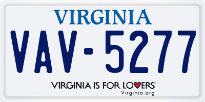 VA license plate VAV5277